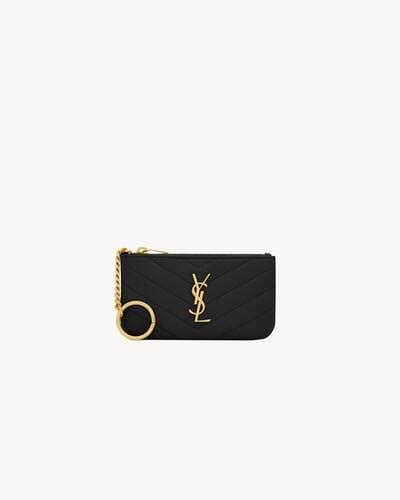 ysl black logo pouch keychain|CASSANDRE MATELASSÉ key pouch in smooth leather .